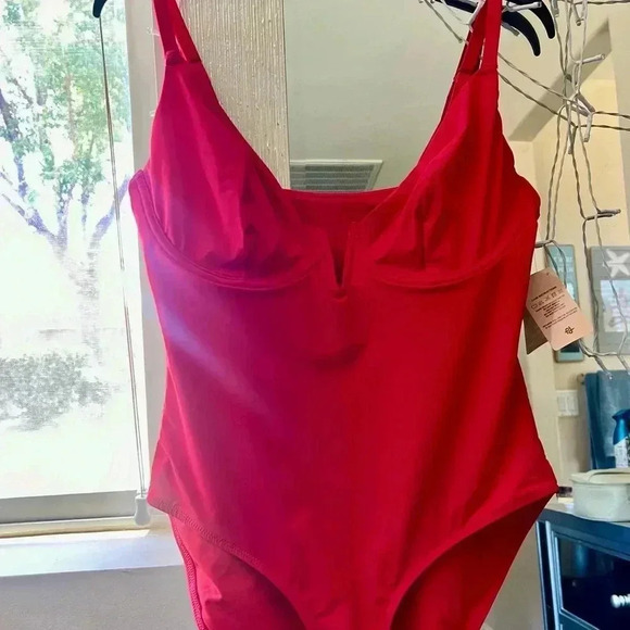 POPILUSH The Shapewear Swimsuit Deep V-Neck One-Piece Low-Back - NWT - Picture 7 of 10